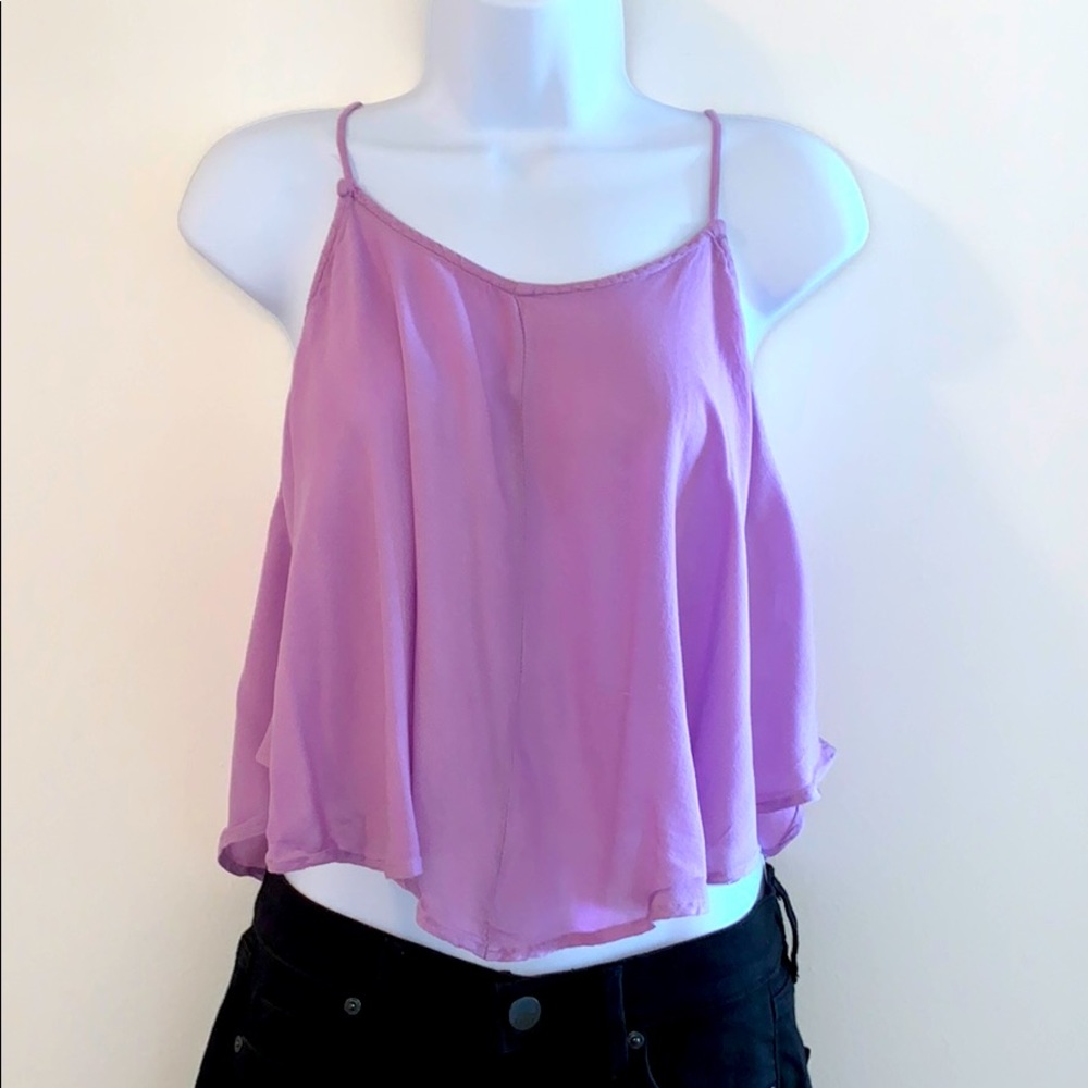 Free People Lilac Flowy Cropped Tank